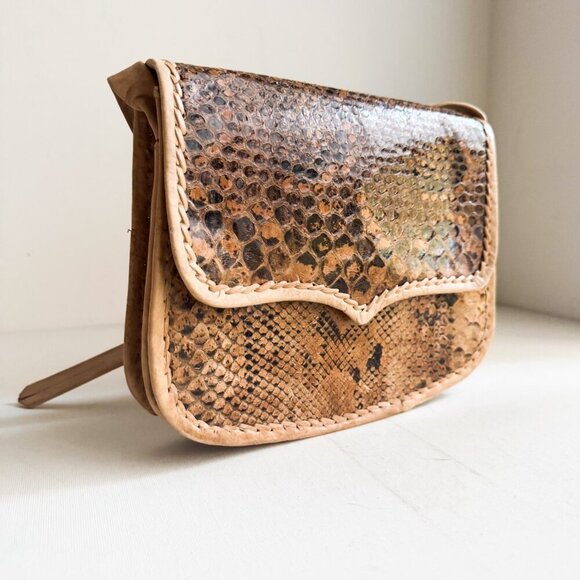 Vintage snakeskin Square Whipstitch Shoulder Bag - Picture 6 of 6